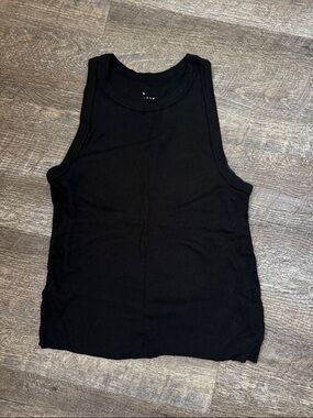 a new day Black Ribbed Tank Top - Women's Sleeveless Scoop Neck